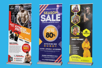 design roll up banner, retractable banner, pull up or roller banner
