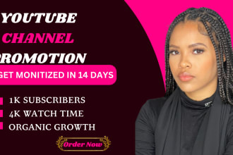 do organic youtube channel promotion and complete monetization
