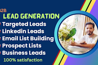 do b2b lead generation, data entry for any USA company