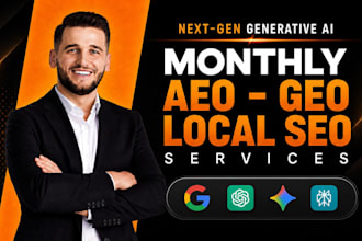 optimize monthly website GEO SEO aeo, local and off page backlink building