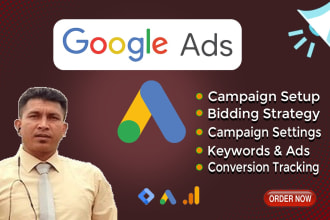 setup and manage your google ads adwords, search PPC campaign