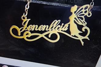 make cnc,laser cutting gold,customize name pendant,jewellery design in cdr,dxf