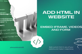 create and add custom html code, embed video, iframe and form in your website