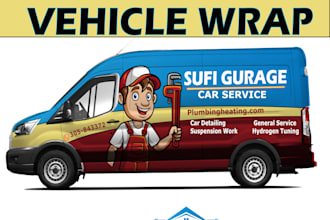 create vehicle wrap decal for van wrap,truck wrap,trailer wrap,boat wrap,car