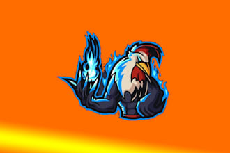design high quality rooster sport gaming logo with free source files