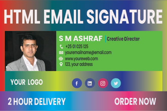 create HTML email signature outlook signature mail signature