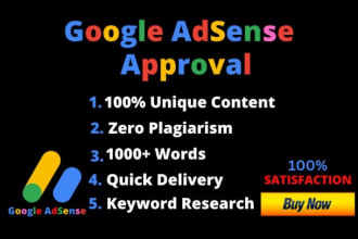 write 30 unique SEO friendly articles for google adsense approval
