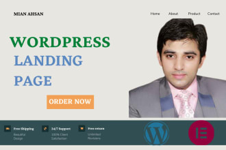 design wordpress landing page or single page website using elemantor