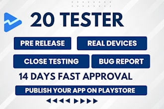 provide 20 device active testers for google play console