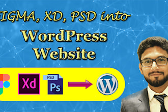convert figma, PSD, xd designs to wordpress