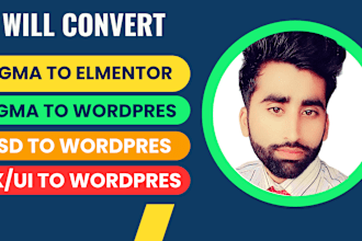 convert figma to wordpress, psd to wrdpress,html to wordpres, figma to elmentor