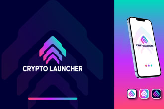 design tech startup, crypto, cyber security, saas and technology logo