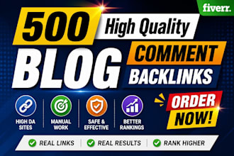 do high da DR 500 blog comments backlinks do follow manual link