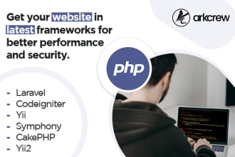 develop website in PHP, laravel, or codeigniter