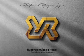 do monogram geometry minimalist logo for personal branding instagram youtuber
