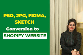 covert PSD,jpg,PDF design files to shopify  website