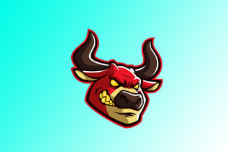 design creative chicago bulls mascot logo in very short time