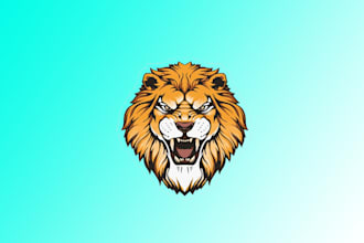 design super lion animal head mascot logo with source file in 12 hours