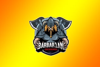 design custom barbra sport gaming mascot logo with unlimited revision