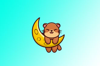 design outstanding cute otter cartoon logo with express delivery
