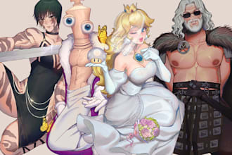 draw anime illustrations for you nsfw