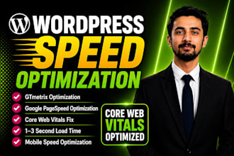 do wordpress website speed optimization, fix core web vitals, gtmetrix
