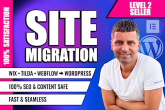 transfer wix, webflow, tilda to wordpress using elementor