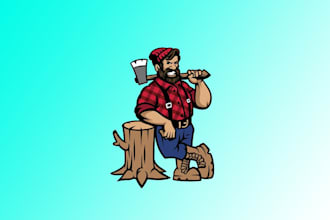 design high quality lumberjack  leaning logo with free source files
