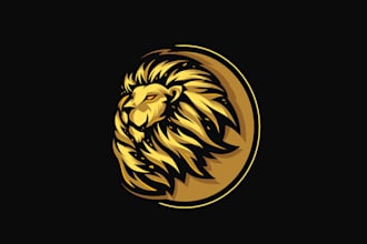 design creative lion head mascot logo with new concept in 1 day