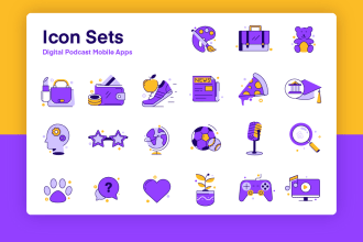 create vector custom icons set for your brand and website