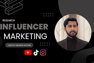 research instagram, youtube, tiktok influencer for marketing