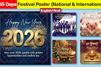 create a complete 365 day social media festival posters for your brand