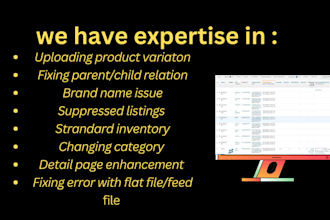 create , merge or fix your amazon listing by flat file
