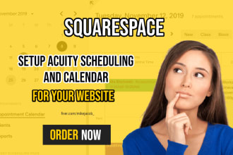 add acuity scheduling and calendar in your squarespace website professionally