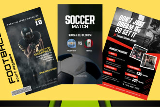design creative soccer, basketball, sports flyer or poster