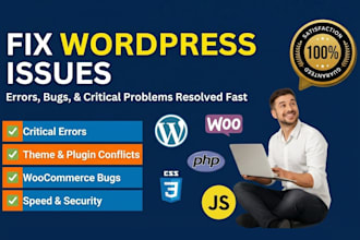 fix wordpress issues, resolve errors, and perform custom bug fixes