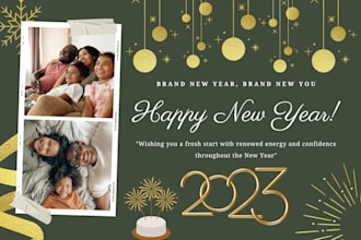 design amazing christmas and new year cards for you