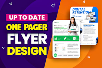 design one pager, sales sheet flyer or marketing materials