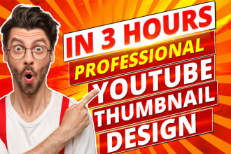 design eyecatching attractive youtube thumbnails in 3 hours