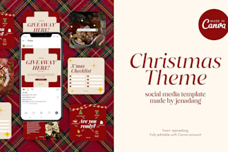 make sparkling christmas instagram template for you
