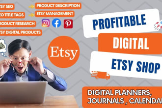 setup etsy shop for custom digital planner, calendar