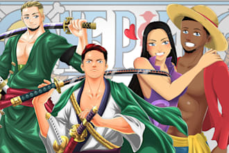 draw you into one piece anime style or any anime style