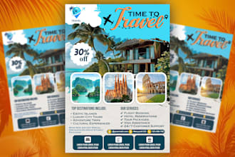 create stunning travel flyer, tourism and holiday poster design