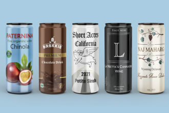 do label and logo for can,beer,juice,wine,energy drink,milk,rum,drinks,cocktail