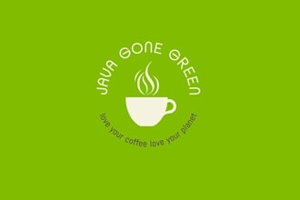 design elegant eye catching java gone green logo design