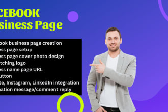 do facebook business page setup, fan page creation and cover design