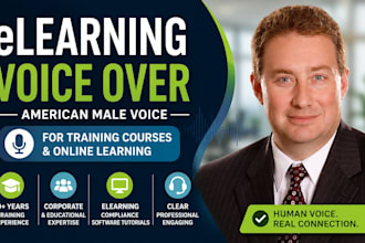 record an american male voice over for elearning and training courses