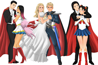 draw you into sailor moon anime style or any anime style