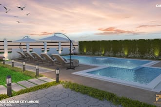 do pool design and 3d render