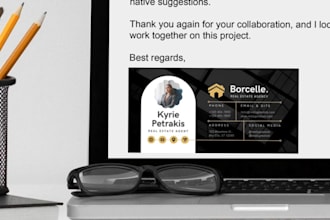 create clickable HTML email signature design logo